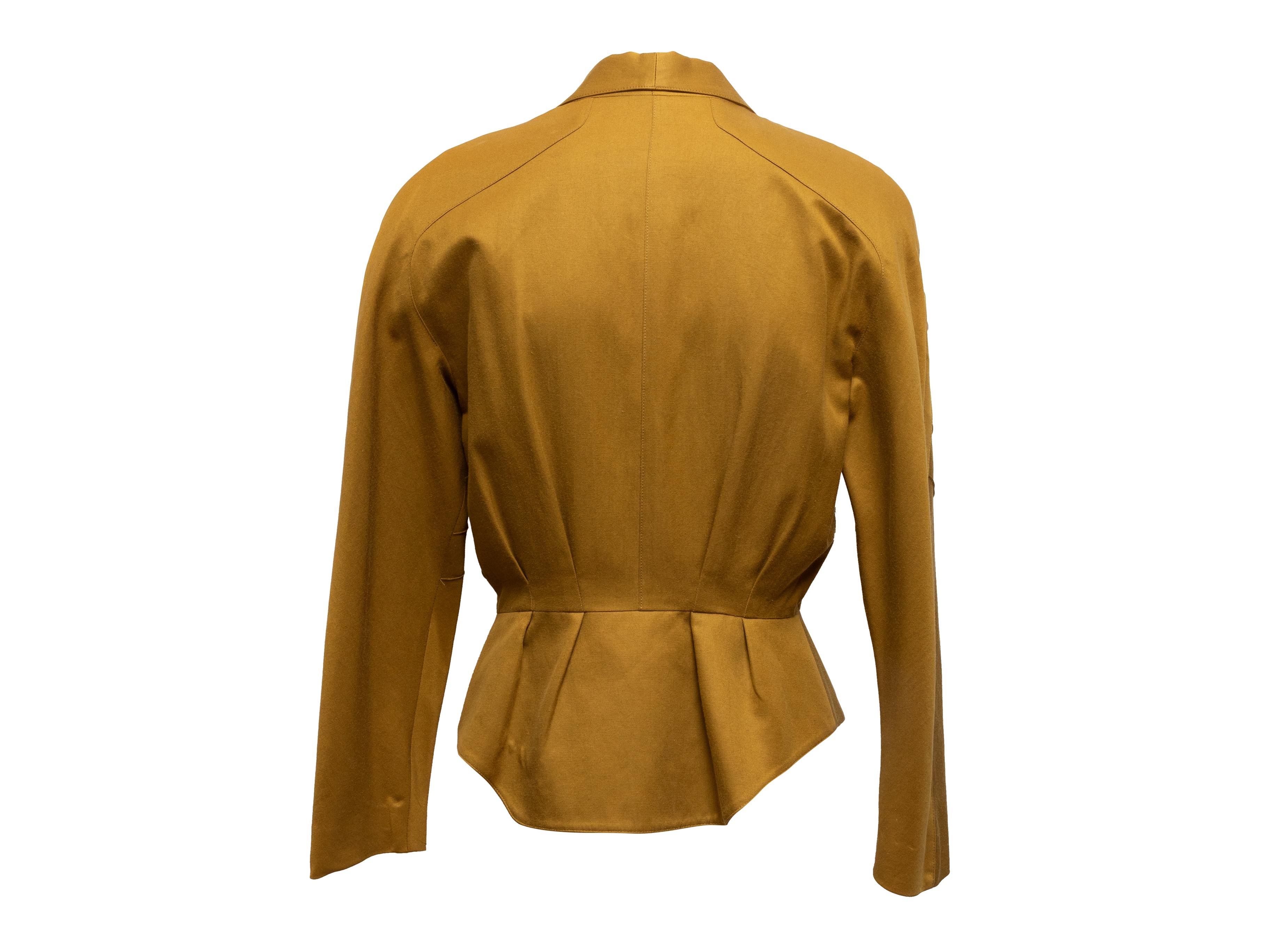 Vintage Olive Thierry Mugler Double-Breasted Blazer In Good Condition In New York, NY