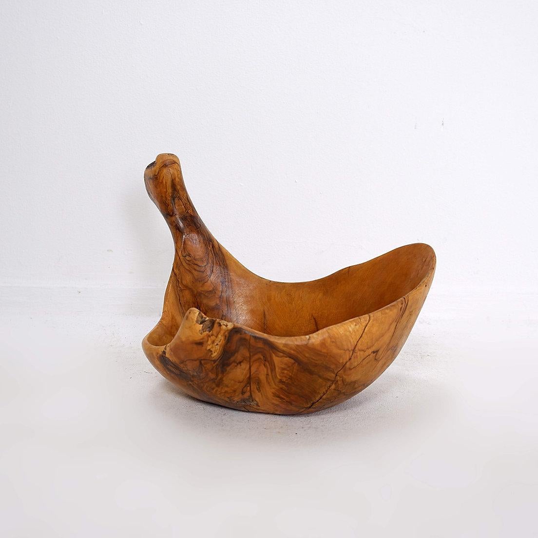 Vintage Schale aus Olivenholz im Angebot 5