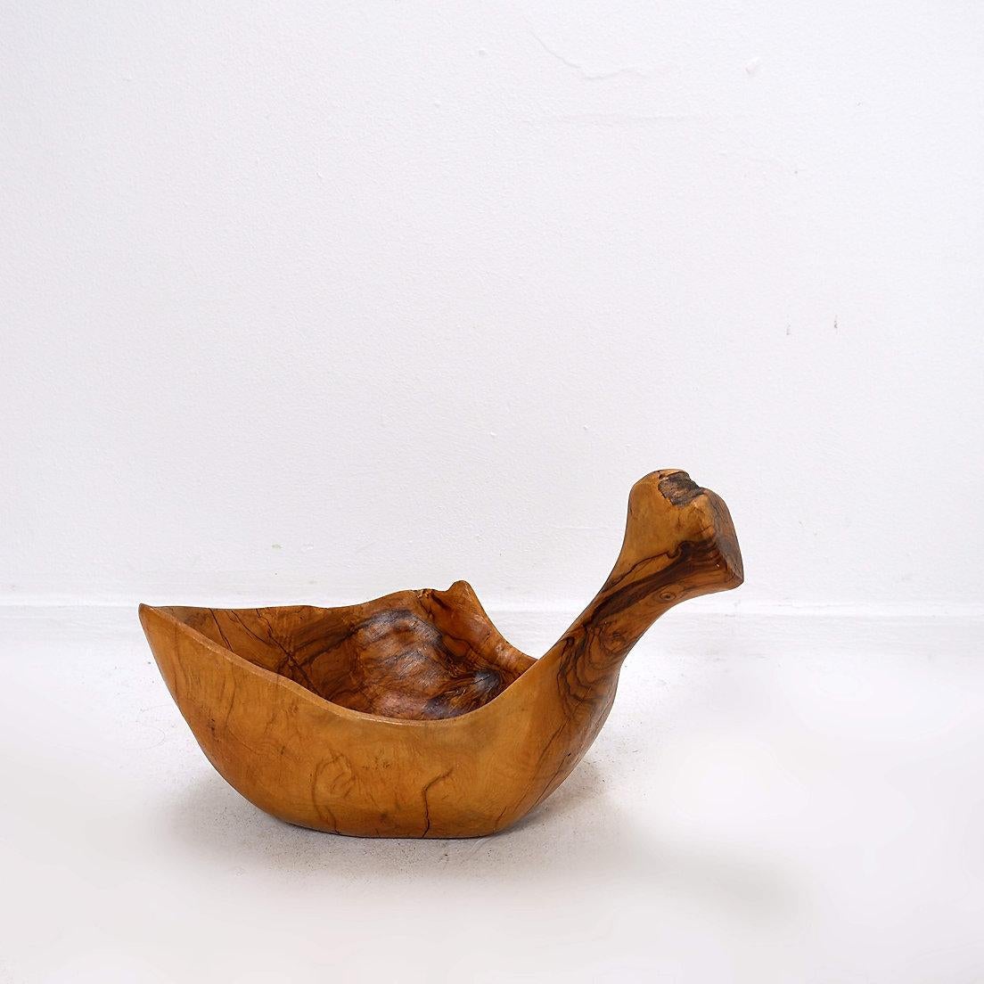 Vintage Schale aus Olivenholz im Angebot 1