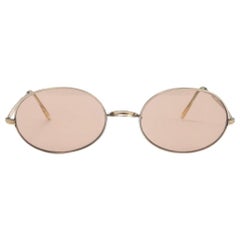 Vintage Oliver Goldsmith 1960'S Sharon Tate Oval Gold Frame England Sunglasses