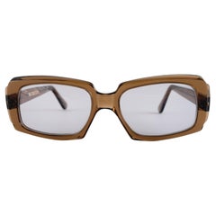 Vintage Oliver Goldsmith 60'S Gafas de Sol Anchas Medianas Marrones Fabricadas en Inglaterra
