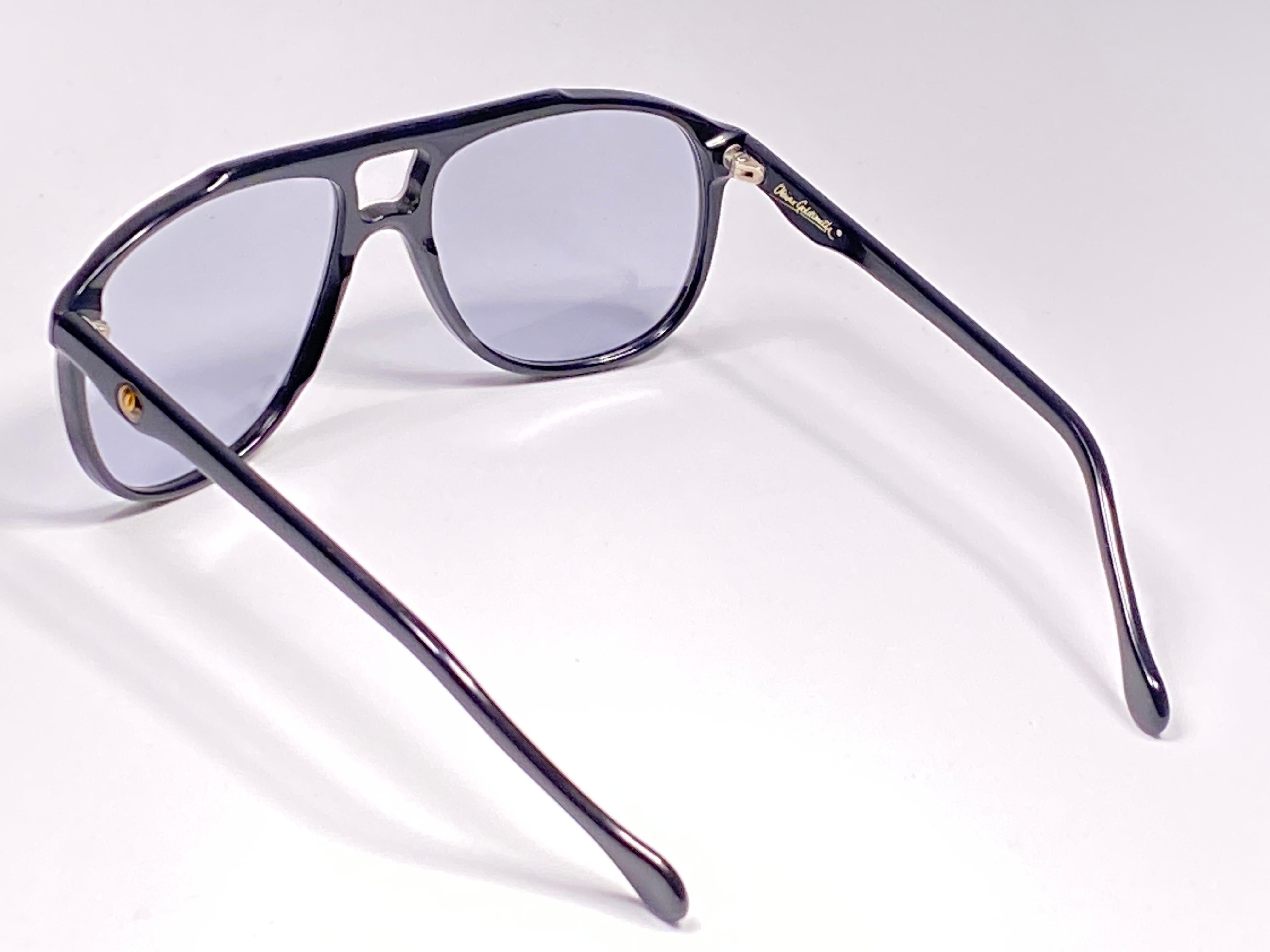 Vintage Oliver Goldsmith Schwarze übergroße Ray 5721 Hergestellt in England Sonnenbrille im Angebot 1
