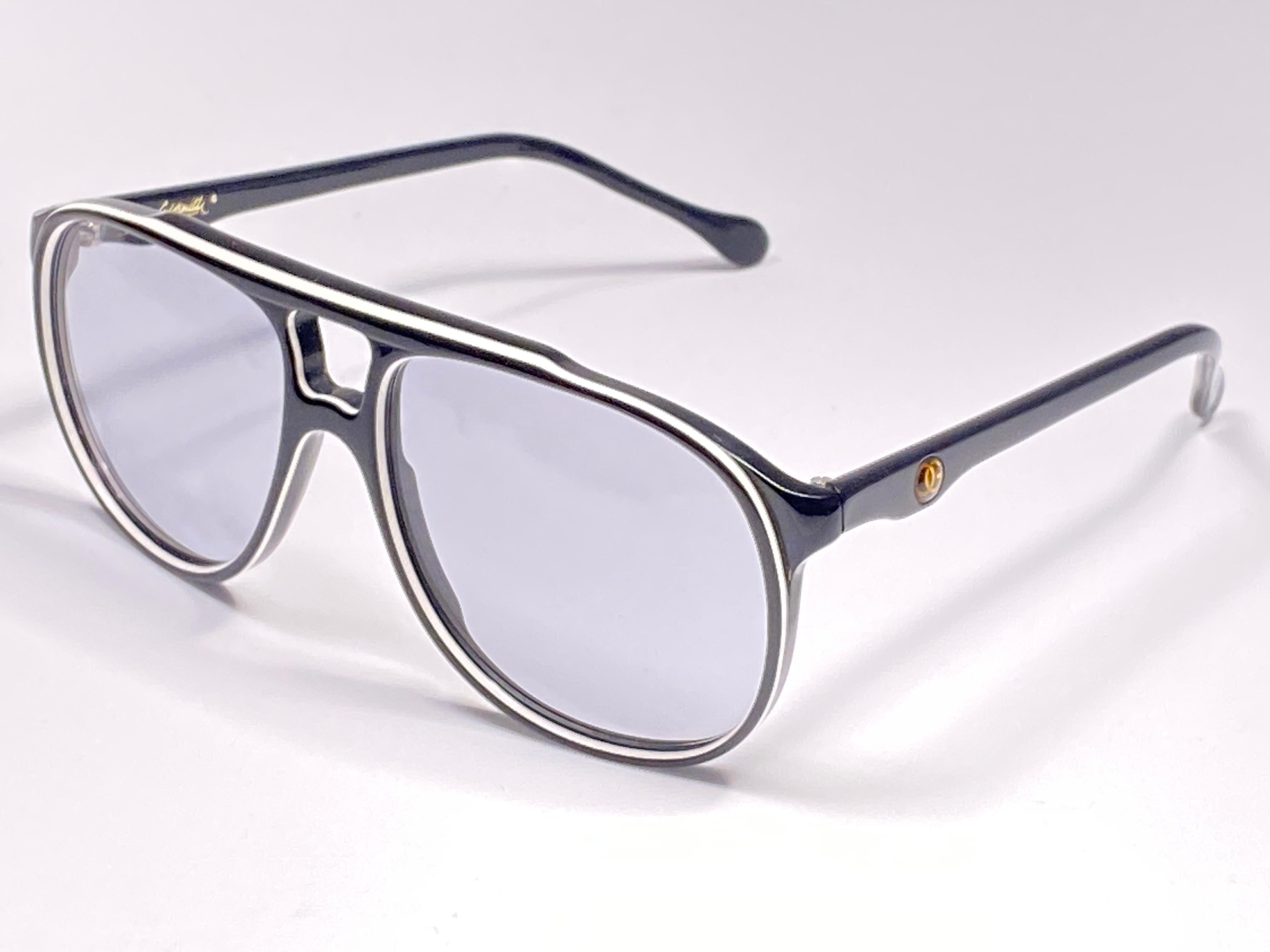 Vintage Oliver Goldsmith Schwarze übergroße Ray 5721 Hergestellt in England Sonnenbrille im Angebot 4