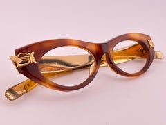Vintage Oliver Goldsmith Cat Eye Light Tortoise Glasses 1960 Italy Made