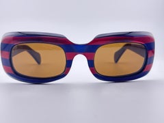 Lunettes de soleil vintage Oliver Goldsmith " Cilly " Midcentury Rouge & Bleu Angleterre