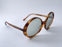 Gafas de sol Vintage Oliver Goldsmith Round Light Tortoise Oversized 1970 Inglaterra