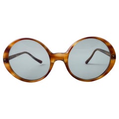 Vintage Oliver Goldsmith Round Light Tortoise Oversized 1970 England Sunglasses