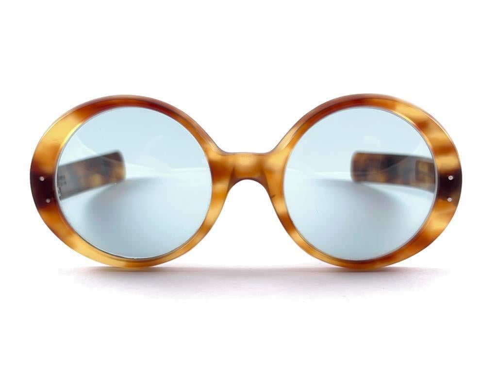 Vintage Oliver Goldsmith Round Thick Tortoise Oversized 1970 England Sunglasses For Sale 6