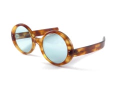 Occhiali da sole vintage Oliver Goldsmith Round Thick Tortoise Oversized 1970 England