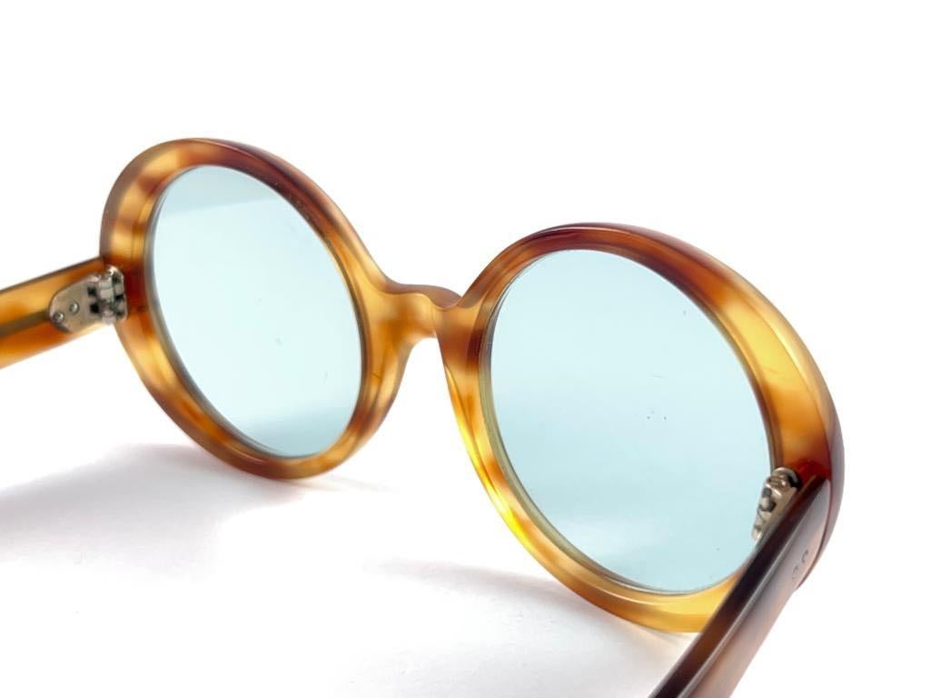 Vintage Oliver Goldsmith Round Thick Tortoise Oversized 1970 England Sunglasses For Sale 4