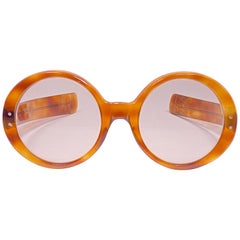 Gafas de sol vintage Oliver Goldsmith redondas gruesas de tortuga de 1970 Inglaterra