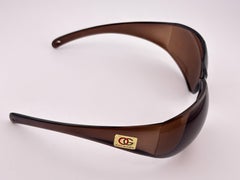 Vintage Oliver Goldsmith Tinted Brown One Piece 1970 Made In France Sunglasses