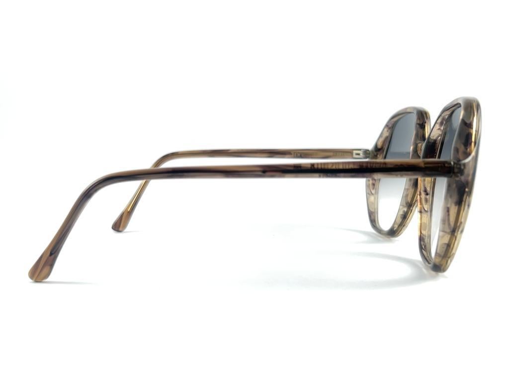Gray Vintage Oliver Goldsmith Toosday Oversized Tortoise Made In England Sunglasses For Sale