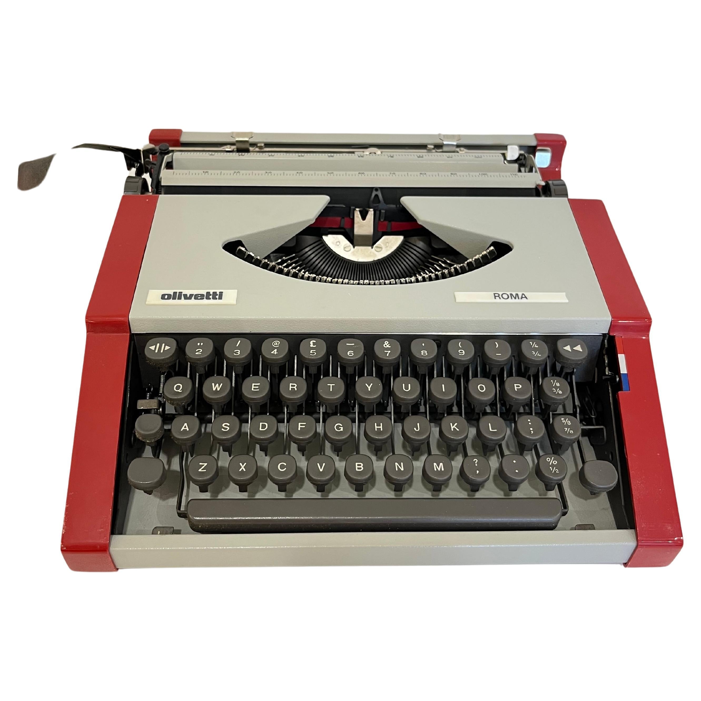 Vintage Olivetti Portable Typewriter Modèle Roma 1984 en vente