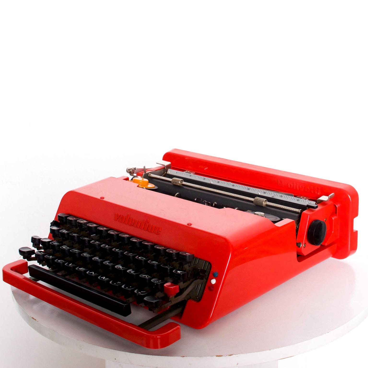 Mid-Century Modern Vintage Olivetti RED Valentine Typewriter by Ettore Sottsass Memphis