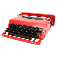 Used Olivetti Red Valentine Typewriter by Ettore Sottsass Memphis