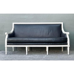 Vintage Oly “Hanna” Leather Louis XVI Style Sofa
