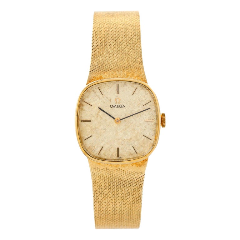 Vintage Omega 14k Yellow Gold Men's Dress Watch For Sale