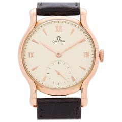 Vintage Omega 18 Karat Rose Gold Watch, 1944