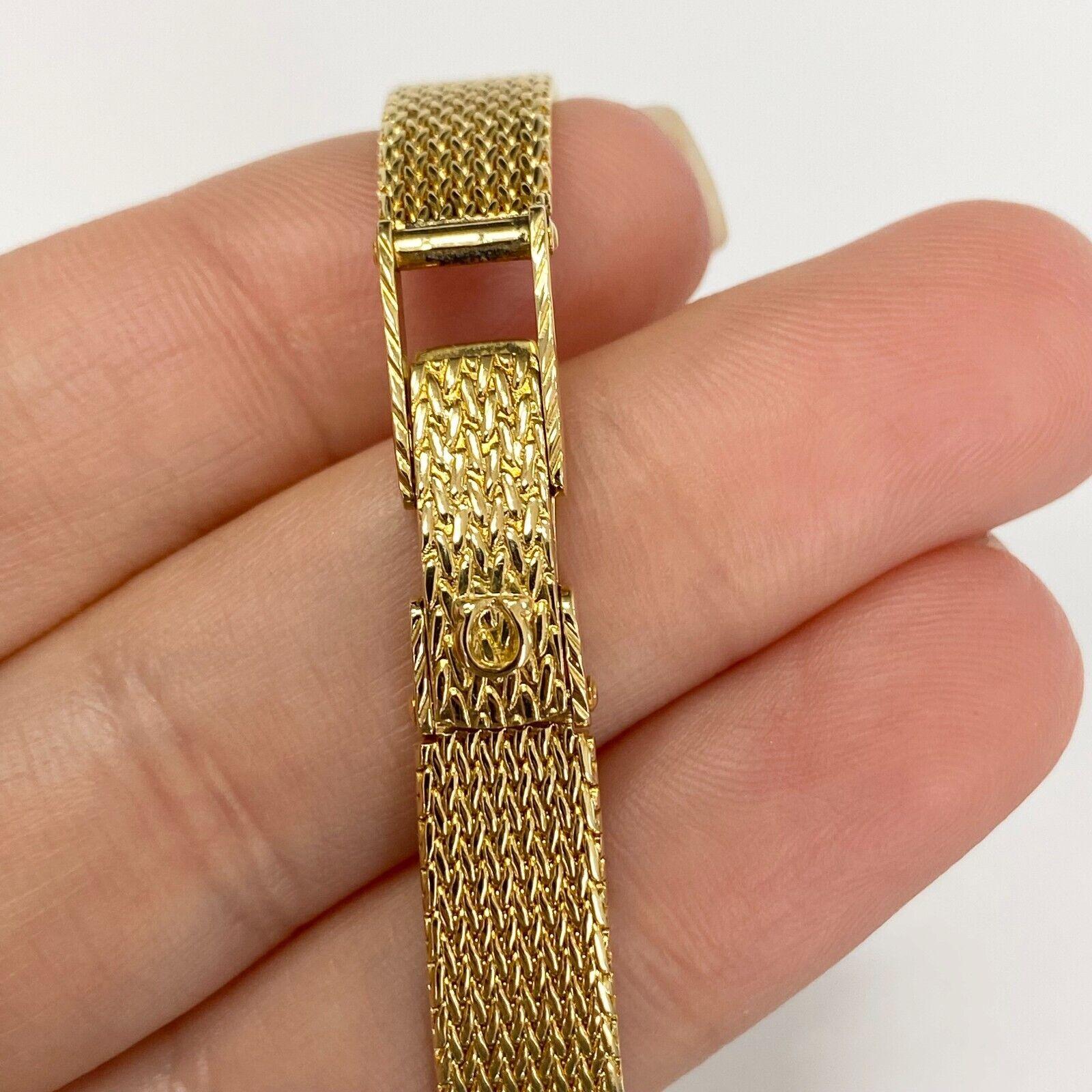 Women's or Men's Vintage Omega 18k Solid Yellow Gold Analog Mesh Style Watch