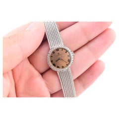 Vintage Omega 18K White Gold Ladies Diamond Dress Watch