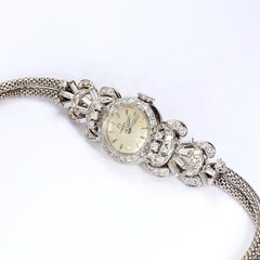 Vintage Omega 18k White Gold & Stainless Steel Women's Watch  ~2.65ctw Diamonds