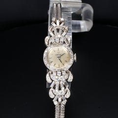 Vintage Omega 18k White Gold & Stainless Steel Women's Watch  ~2.65ctw Diamonds