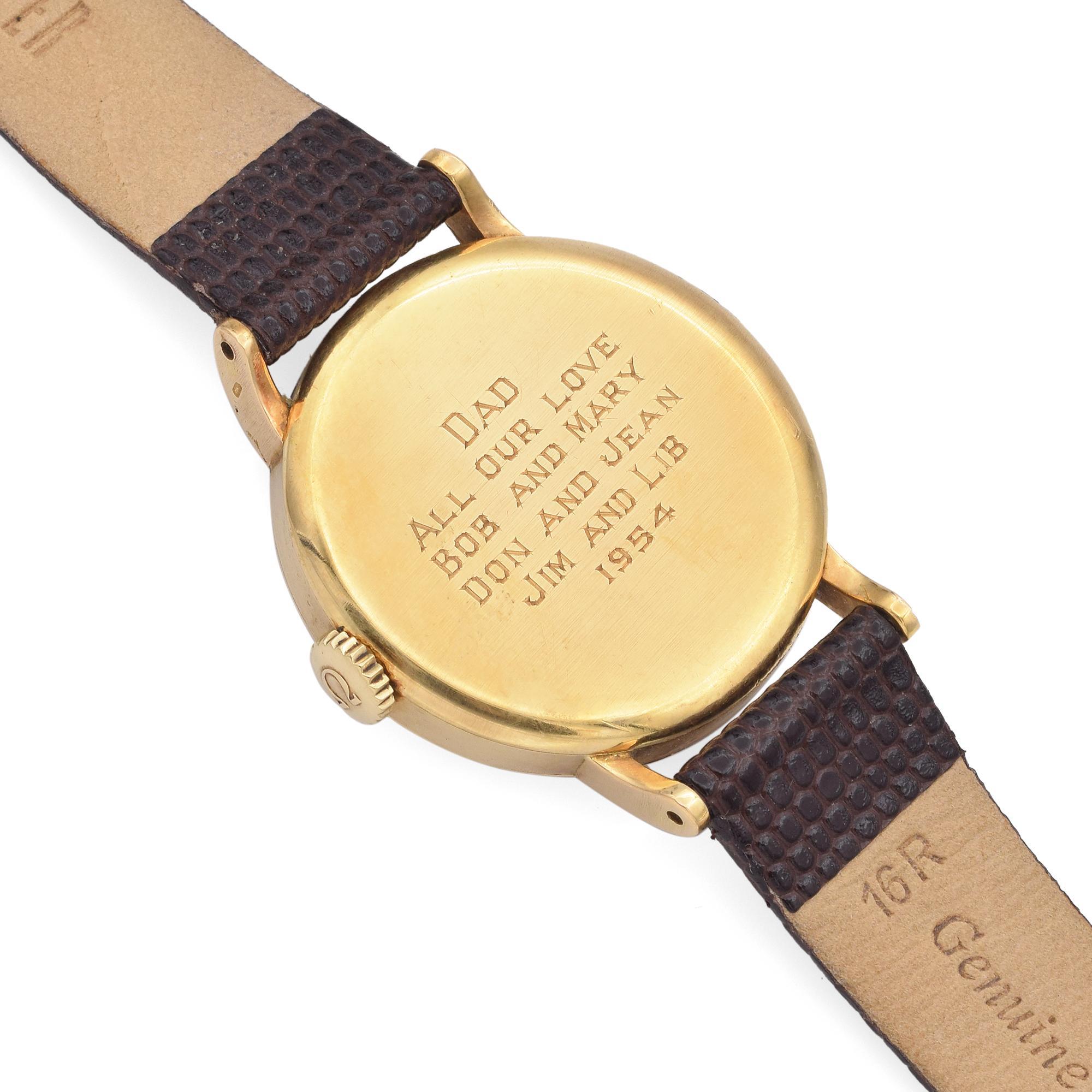 Vintage Omega 30T2RG Chronometre 18k Yellow Gold Hand Wind Men's Watch For Sale 1