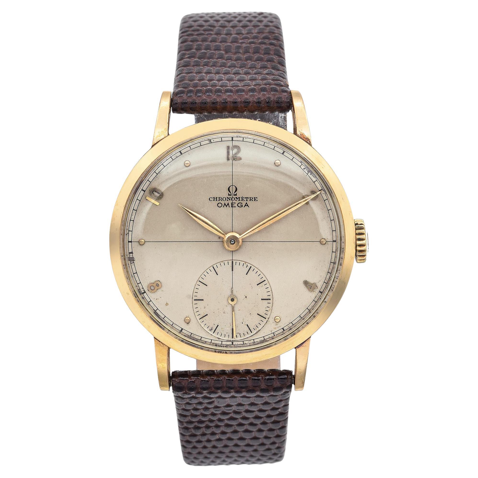 Vintage Omega 30T2RG Chronometre 18k Yellow Gold Hand Wind Men's Watch