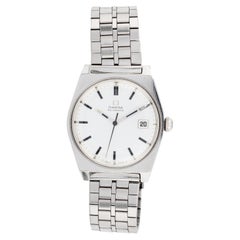 Omega Montre-bracelet vintage à date automatique sur bracelet Omega Brick Link en acier inoxydable