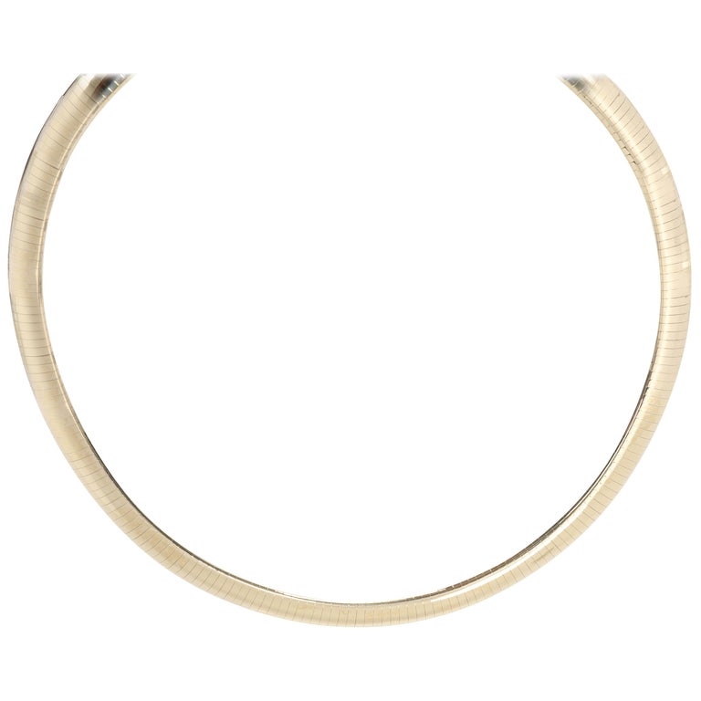 Vintage Omega Choker Necklace In 14k Yellow Gold For Sale At 1stdibs Vintage Omega Necklace