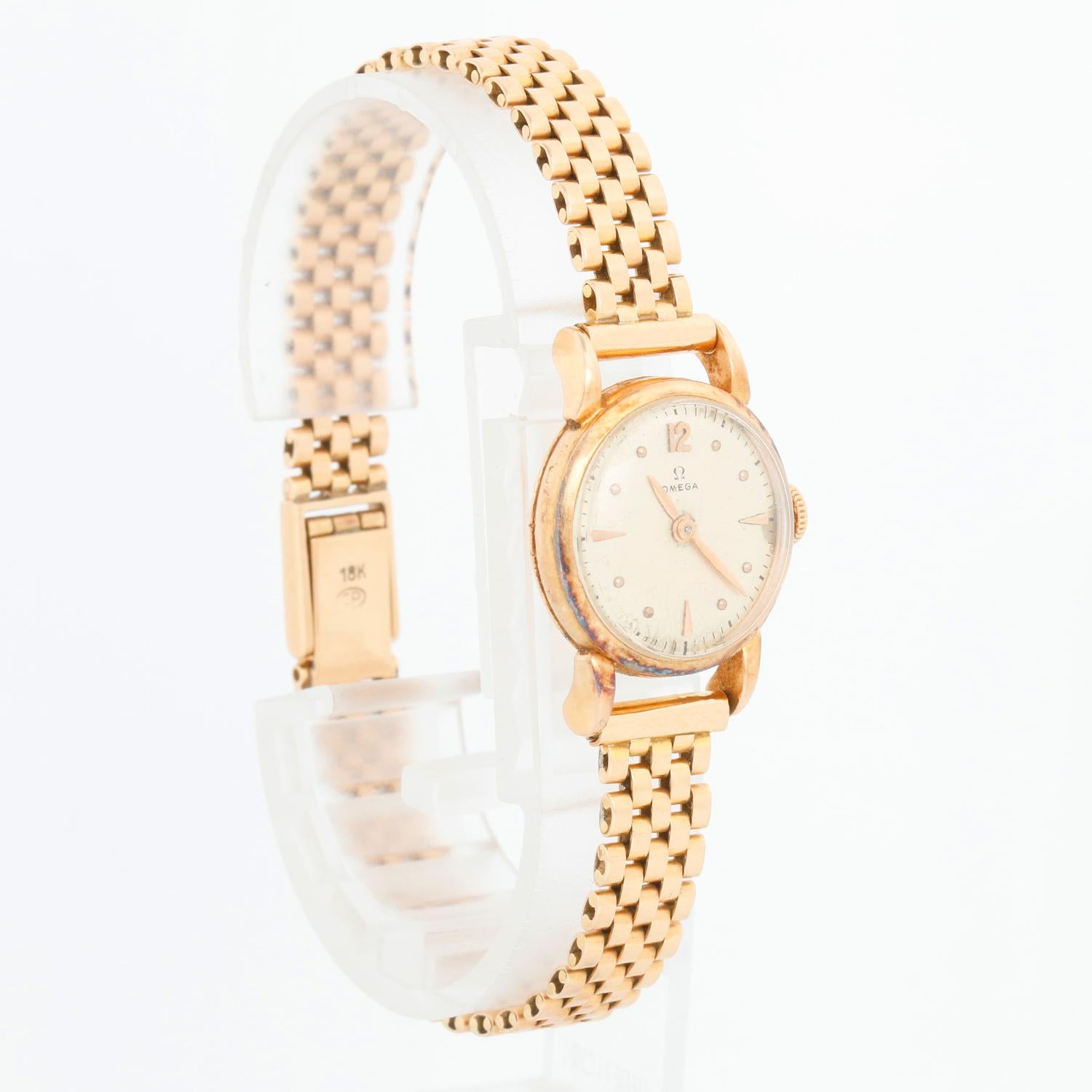 Vintage Omega Classic 18K Roségold Damenuhr, Vintage im Zustand „Gut“ in Dallas, TX