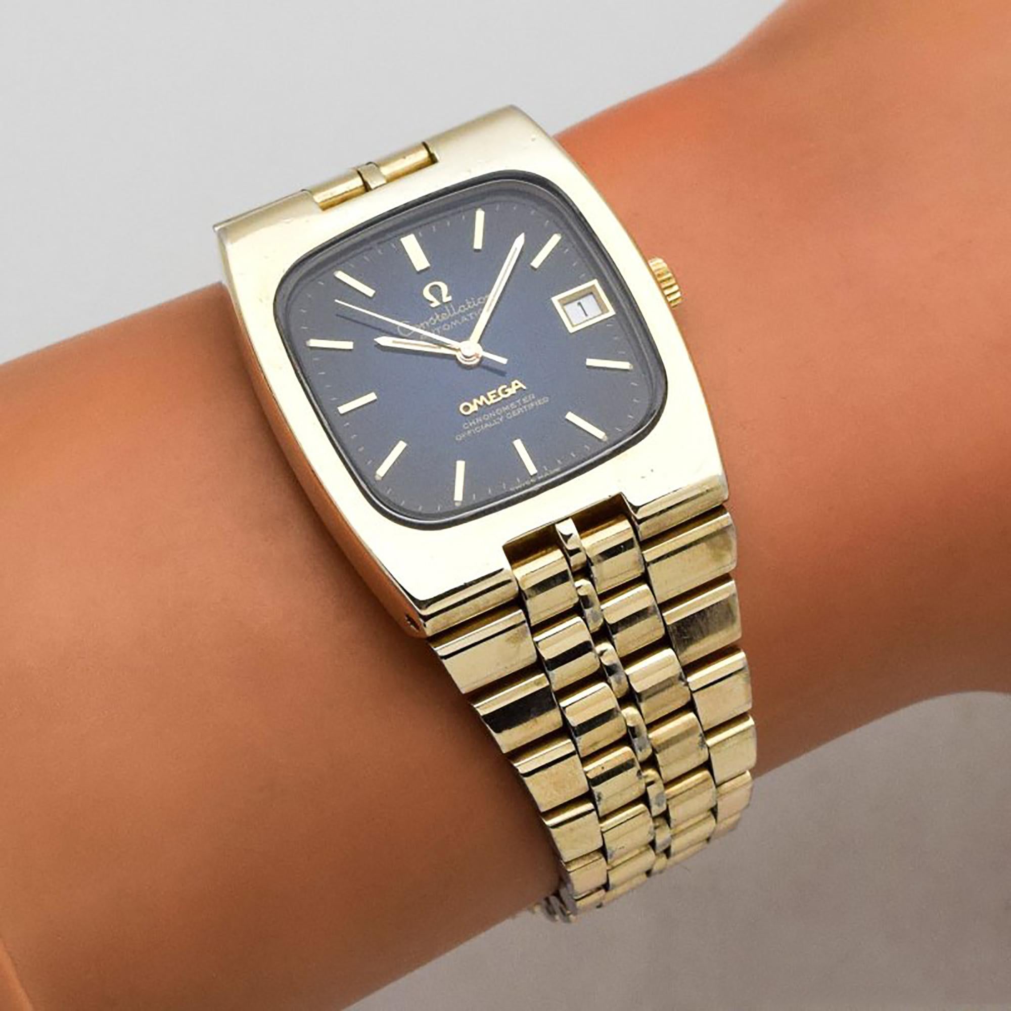 Vintage Omega Constellation 14 Karat Yellow Gold Filled Watch, 1971 For Sale 2