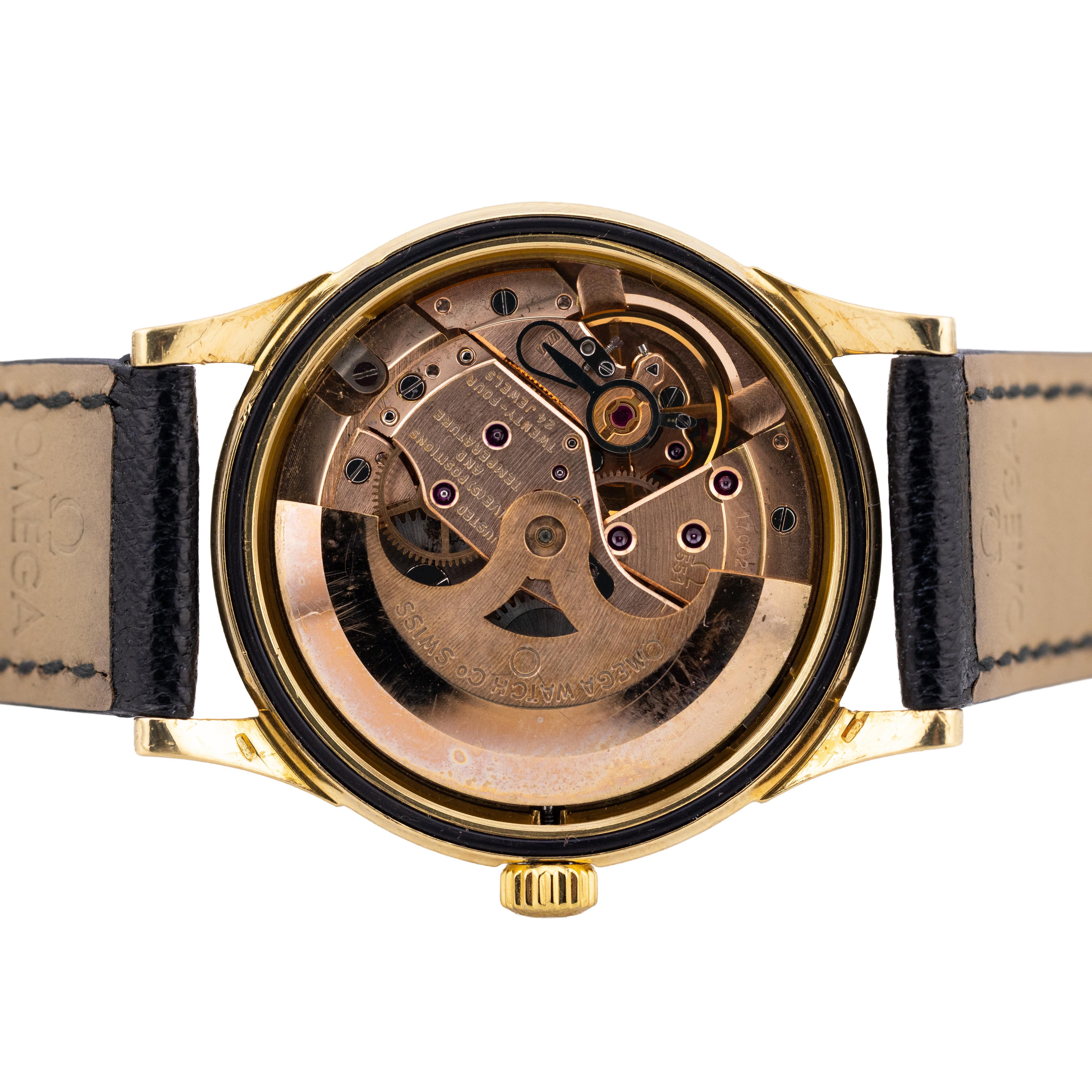 Reloj vintage Omega Constellation DeLuxe Pie Pan de oro de 18 quilates para caballero Circa 1959 en venta 2