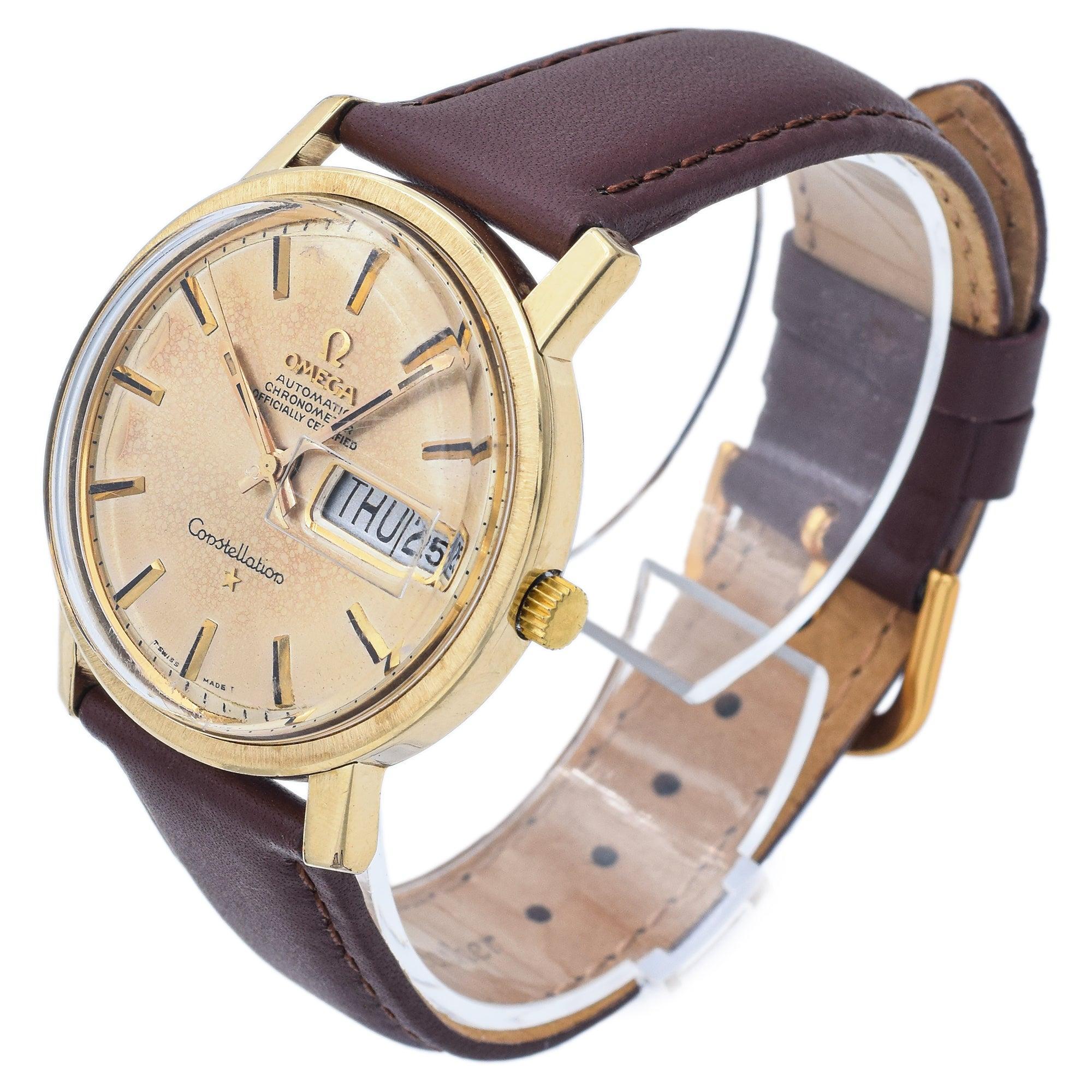 Montre Vintage Omega Constellation GP/Steel Cal 751 Automatic Men's Watch Ref 168016 Bon état à New York, NY