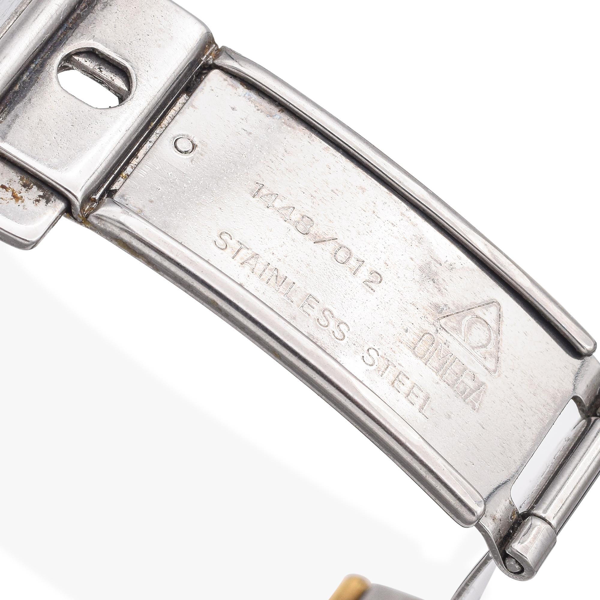 Reloj de cuarzo vintage Omega Constellation de dos tonos inoxidable para hombre en venta 2