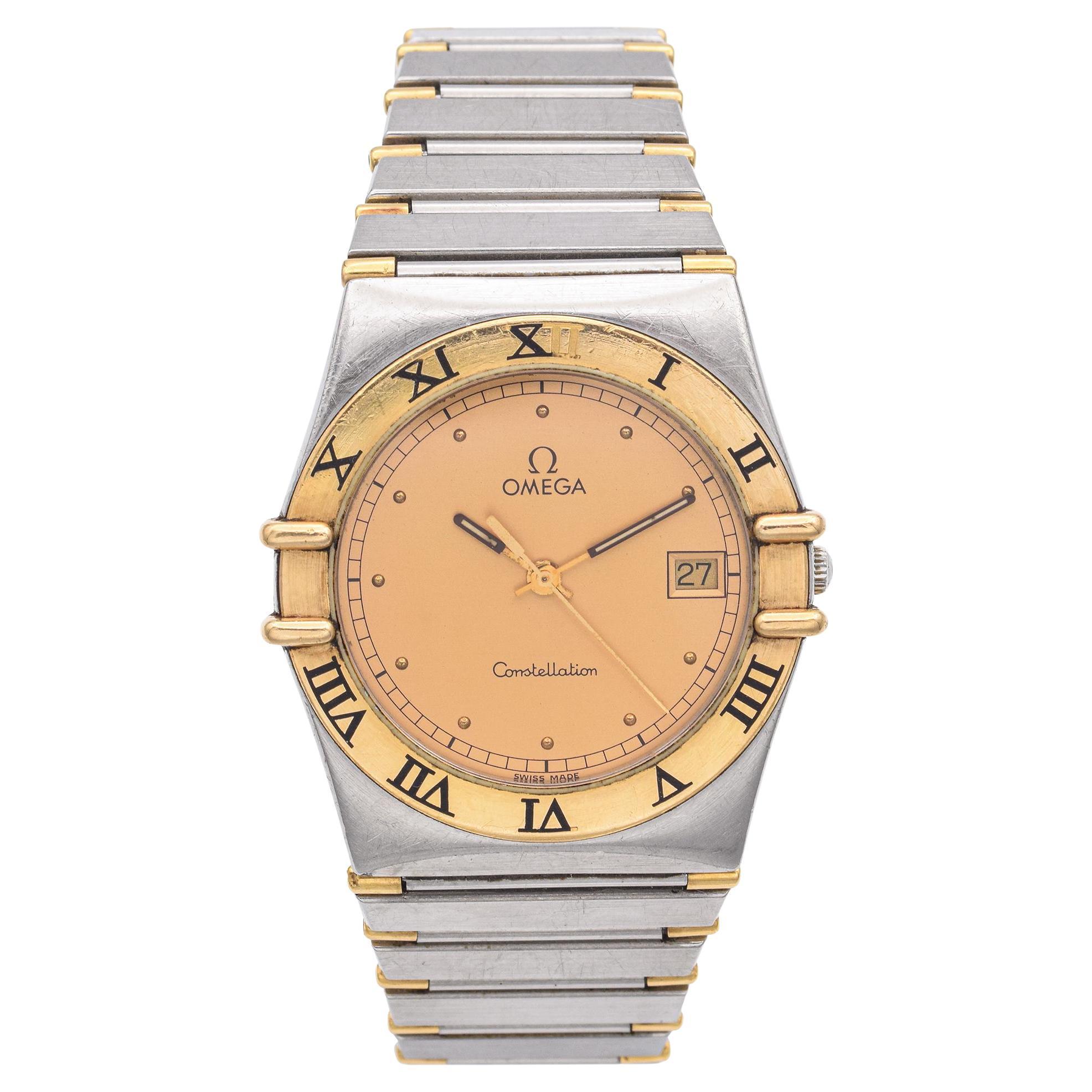 Vintage Omega Constellation Two-Tone Stainless Quartz Men's Watch