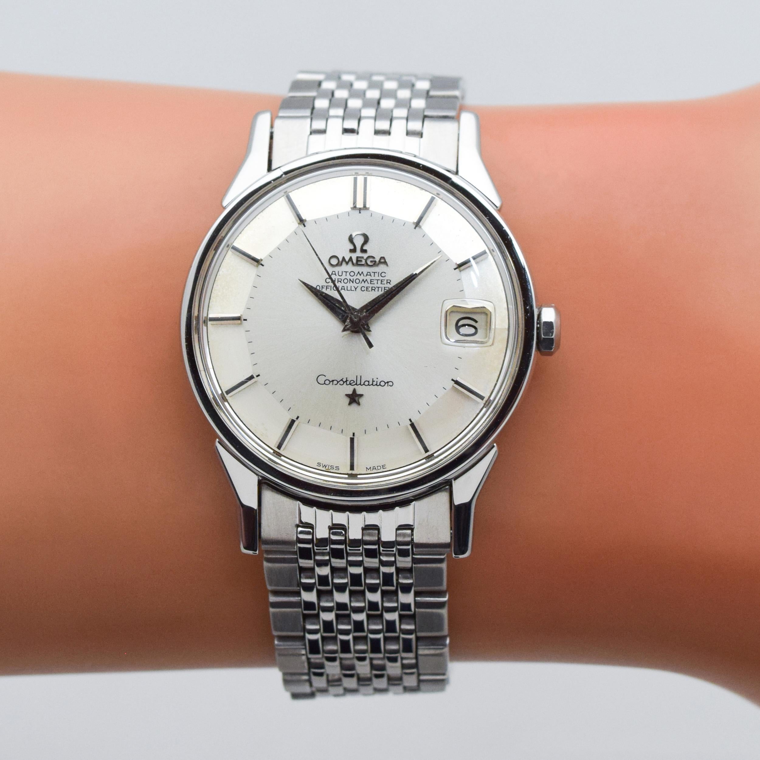 Vintage Omega Constellation with Pie Pan Dial Stainless Steel Watch, 1966 2