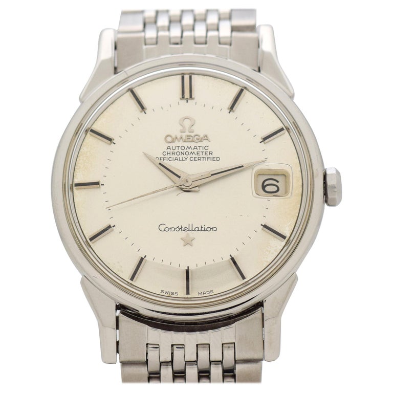 Vintage Omega Constellation with Pie Pan Dial Stainless Steel Watch