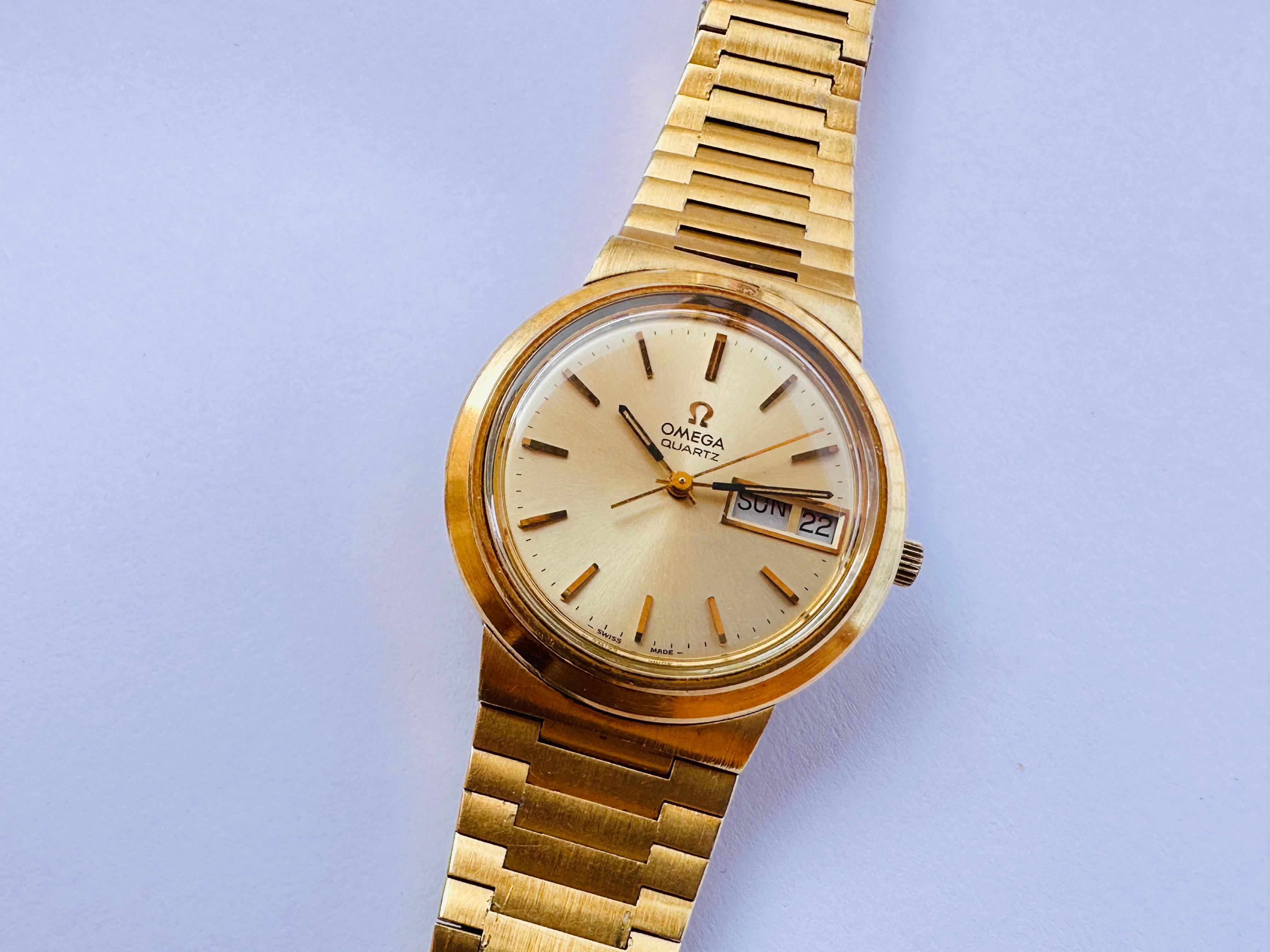 Omega Montre vintage Day Date plaquée or 1960058, années 70 9
