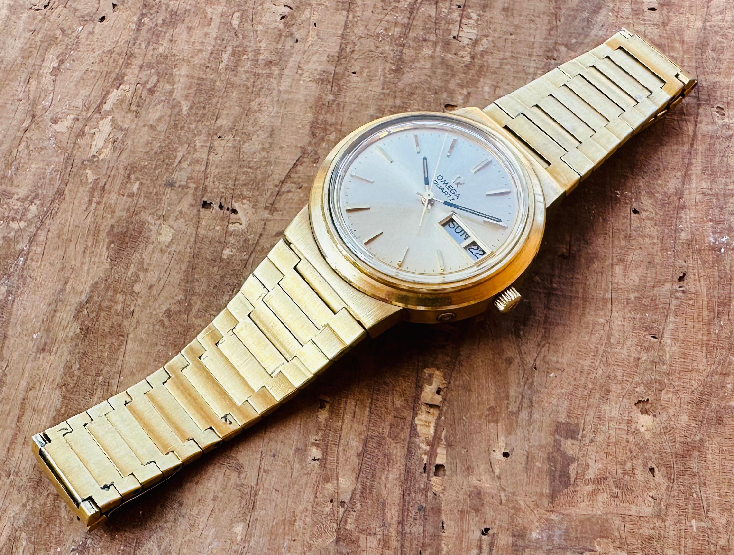  Omega Montre vintage Day Date plaquée or 1960058, années 70 Pour hommes 