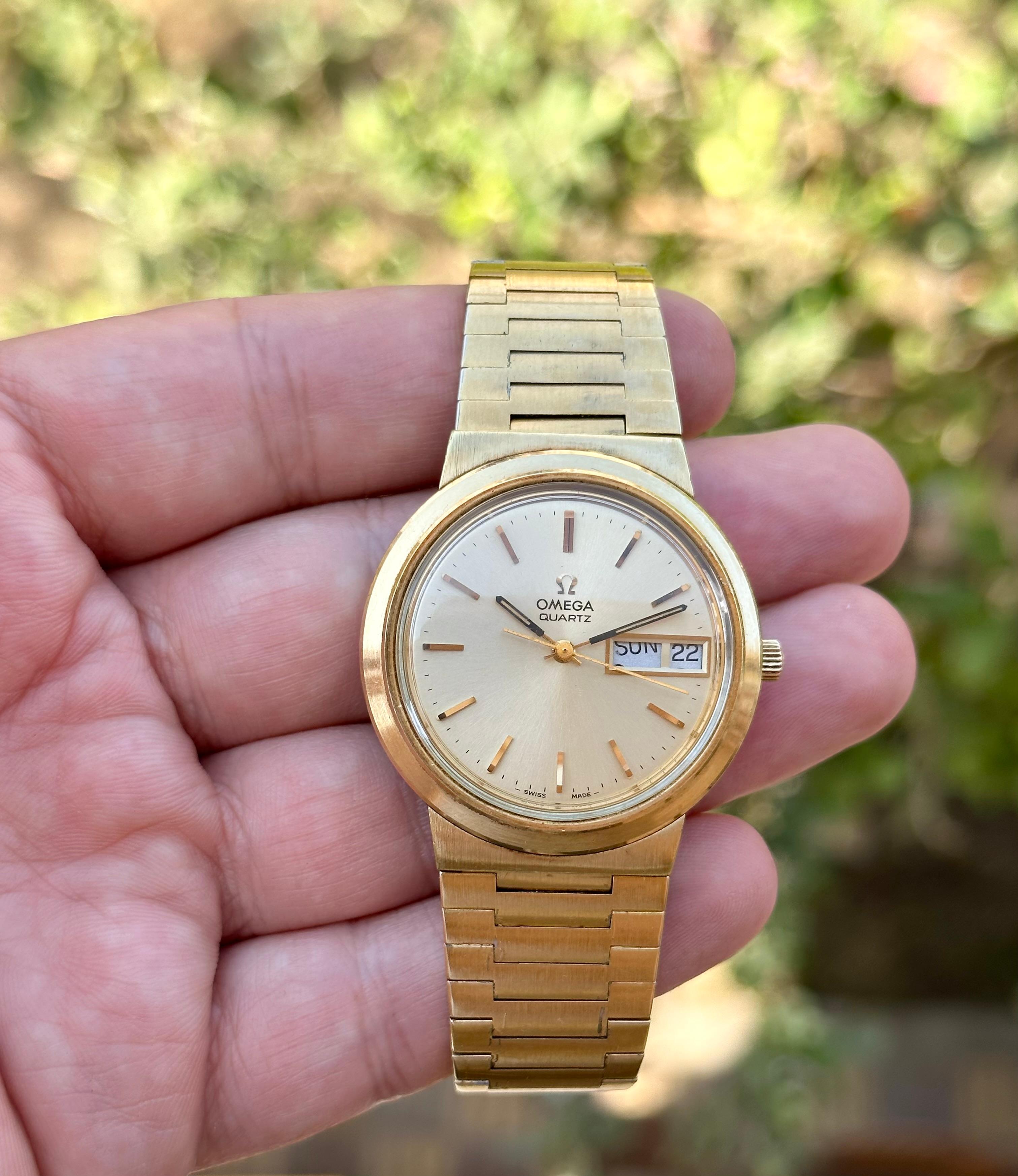Omega Montre vintage Day Date plaquée or 1960058, années 70 1