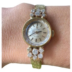 Vintage Omega De Ville 0.75 ctw. Diamonds 18k Yellow Gold Manual Wind Watch