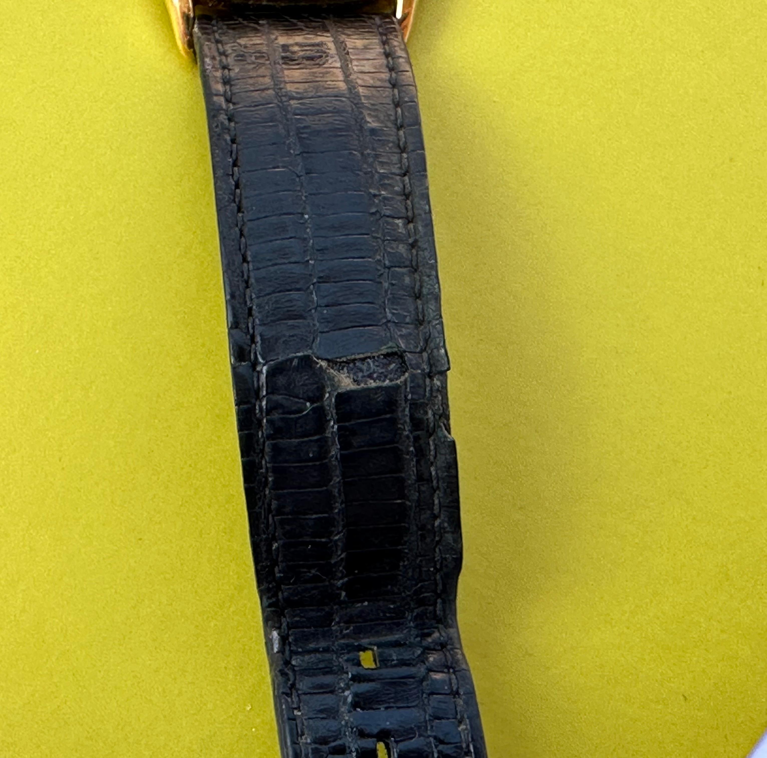 Reloj vintage Omega De Ville 1365 esfera negra chapado en oro 8