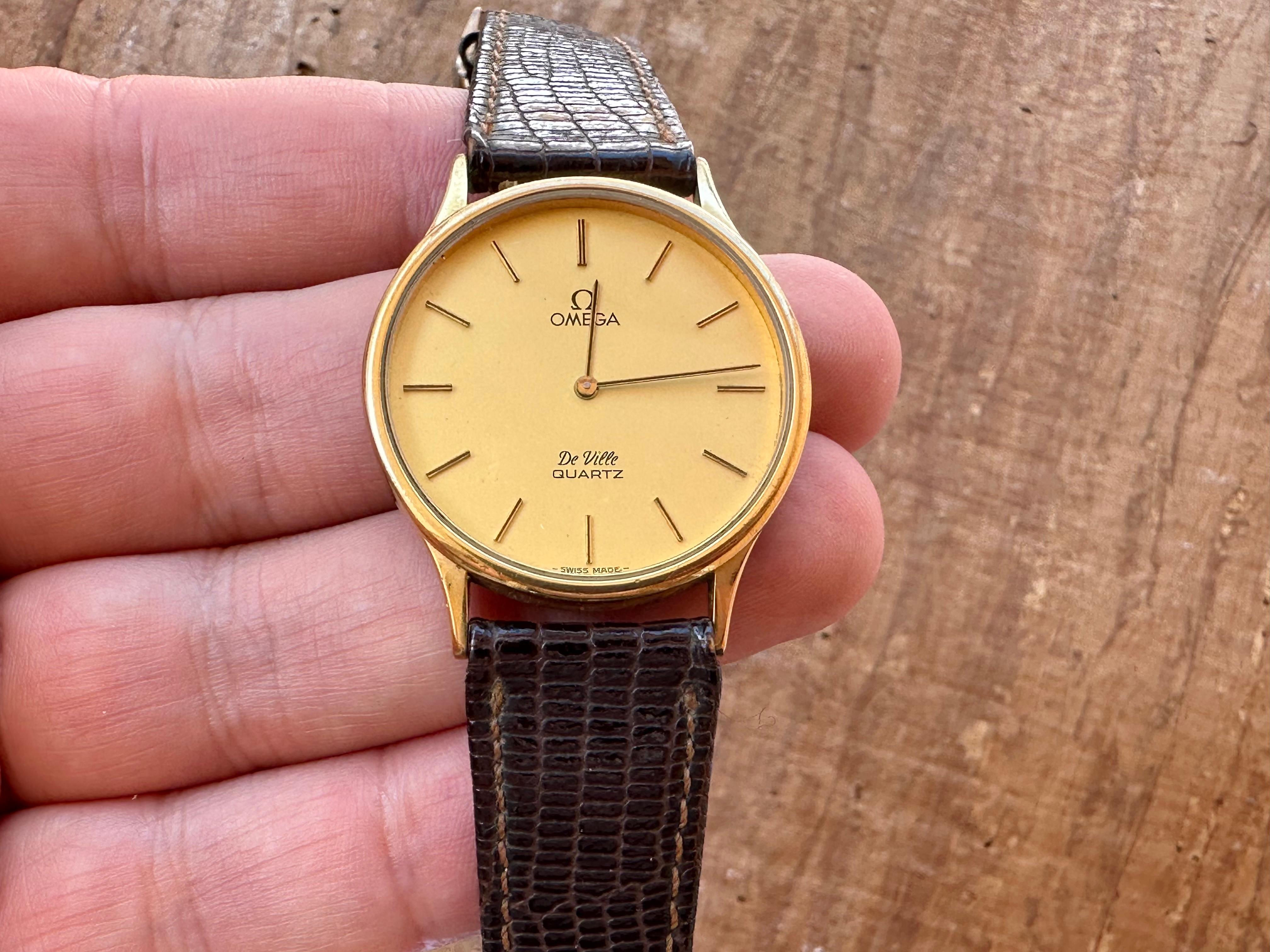 Vintage Omega De Ville 1365 Gold Plated Dress Watch For Sale 3