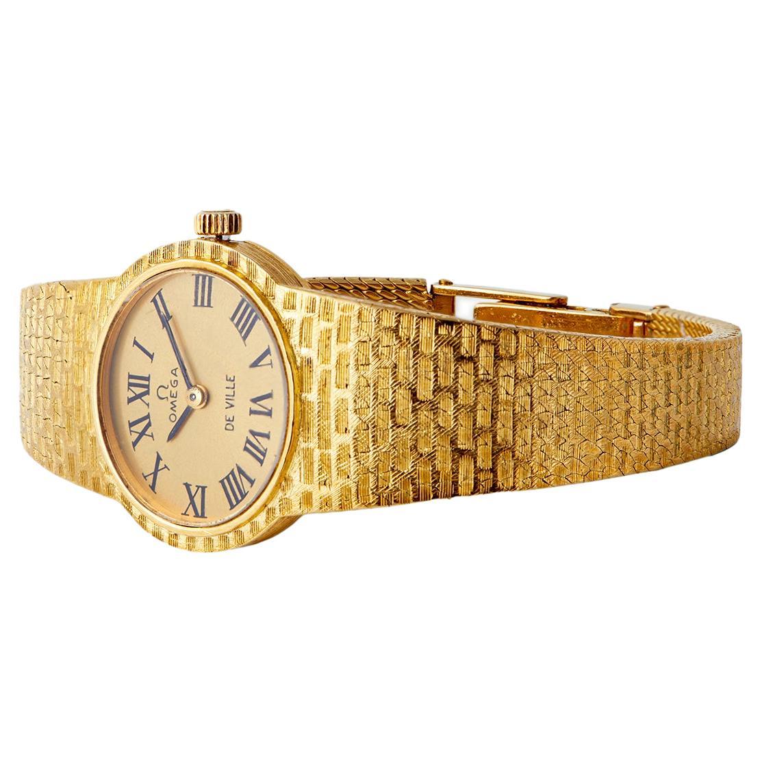 Vintage Omega De Ville 18k Yellow Gold Wristwatch