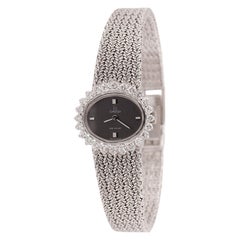 Vintage Omega De Ville 24 Diamonds 18 Carats White Gold Lady Watch