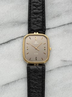 Vintage Omega De Ville 70s Quartz Grey Arabic Numeral 25mm Case.