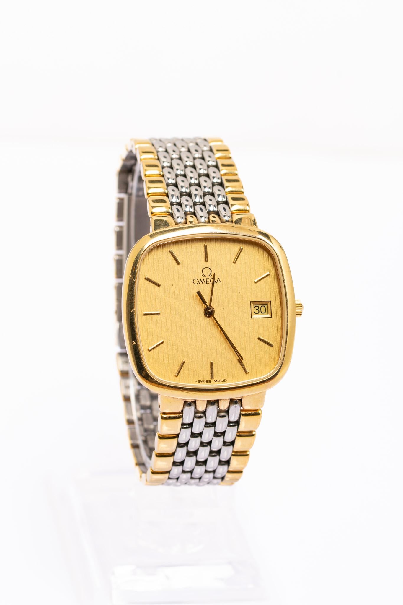 Reloj de pulsera vintage Omega De Ville dorado y plateado en Bueno estado para la venta en Portland, England