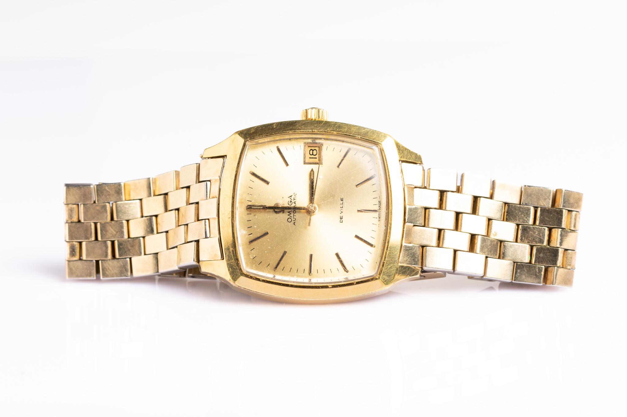 Vintage Omega De Ville Herren Gold Tone Automatic Armbanduhr 3